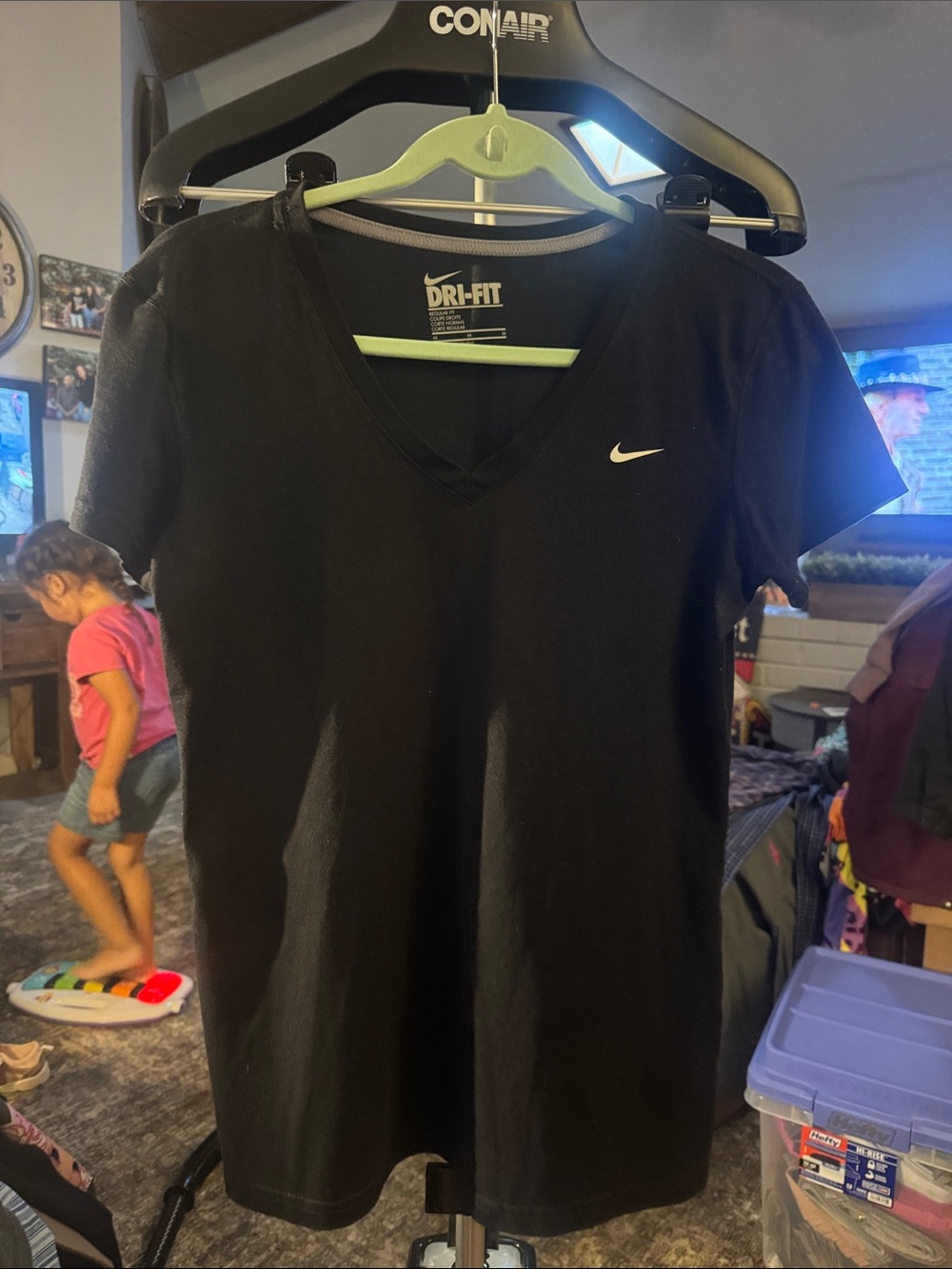 Nike Black Dri-FIT Women's V-Neck Short Sleeve Tee#108